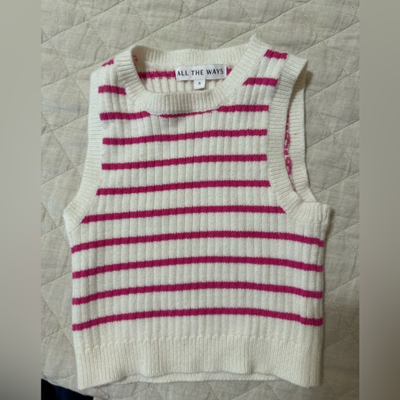 Striped Sleeveless Knit Top - Picture 1 of 3